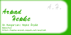 arpad hepke business card